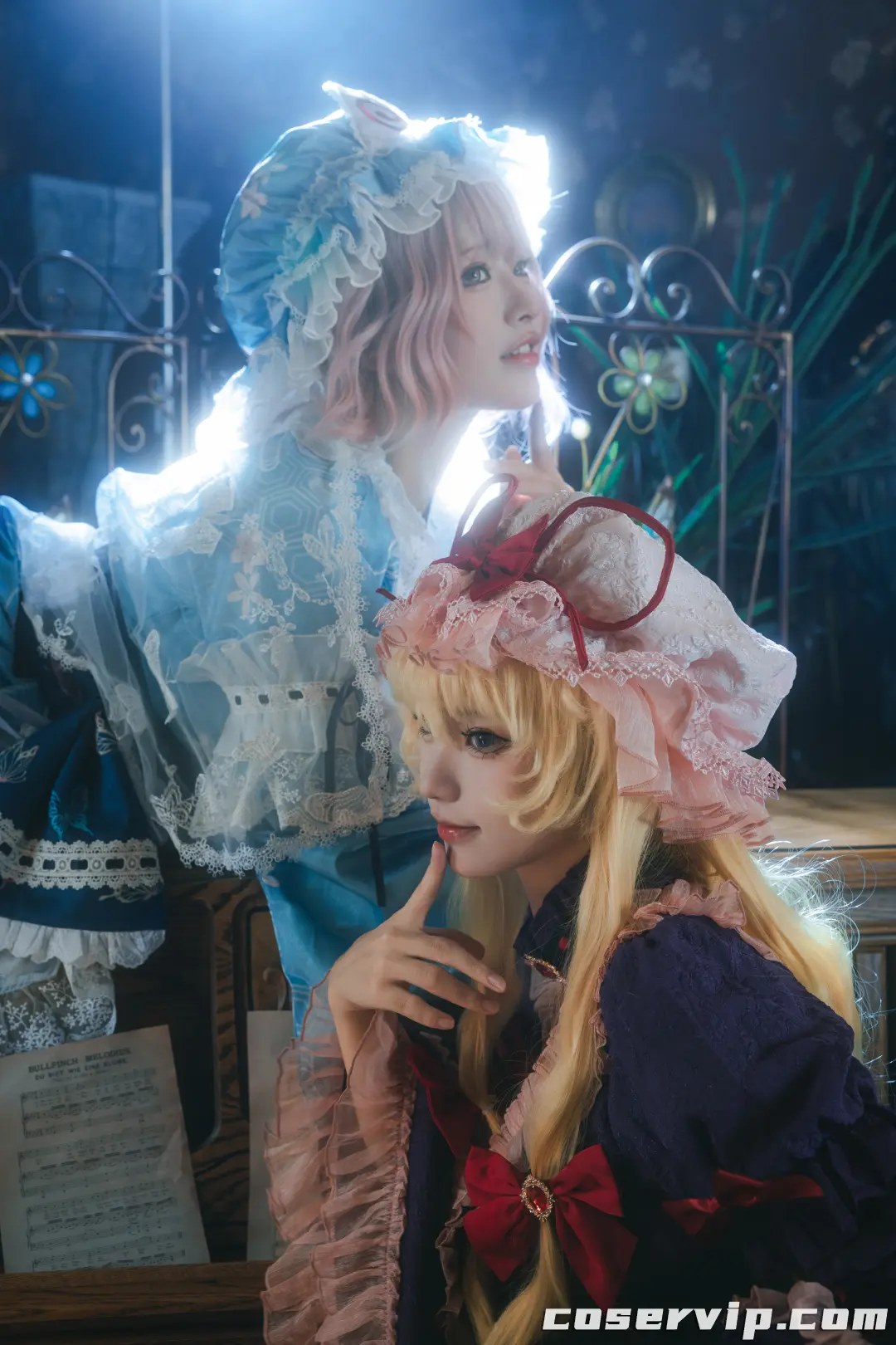 花柒Hana与肃雨雨雨：双姝演绎，八云紫与西行寺幽幽子的奇幻再现插图