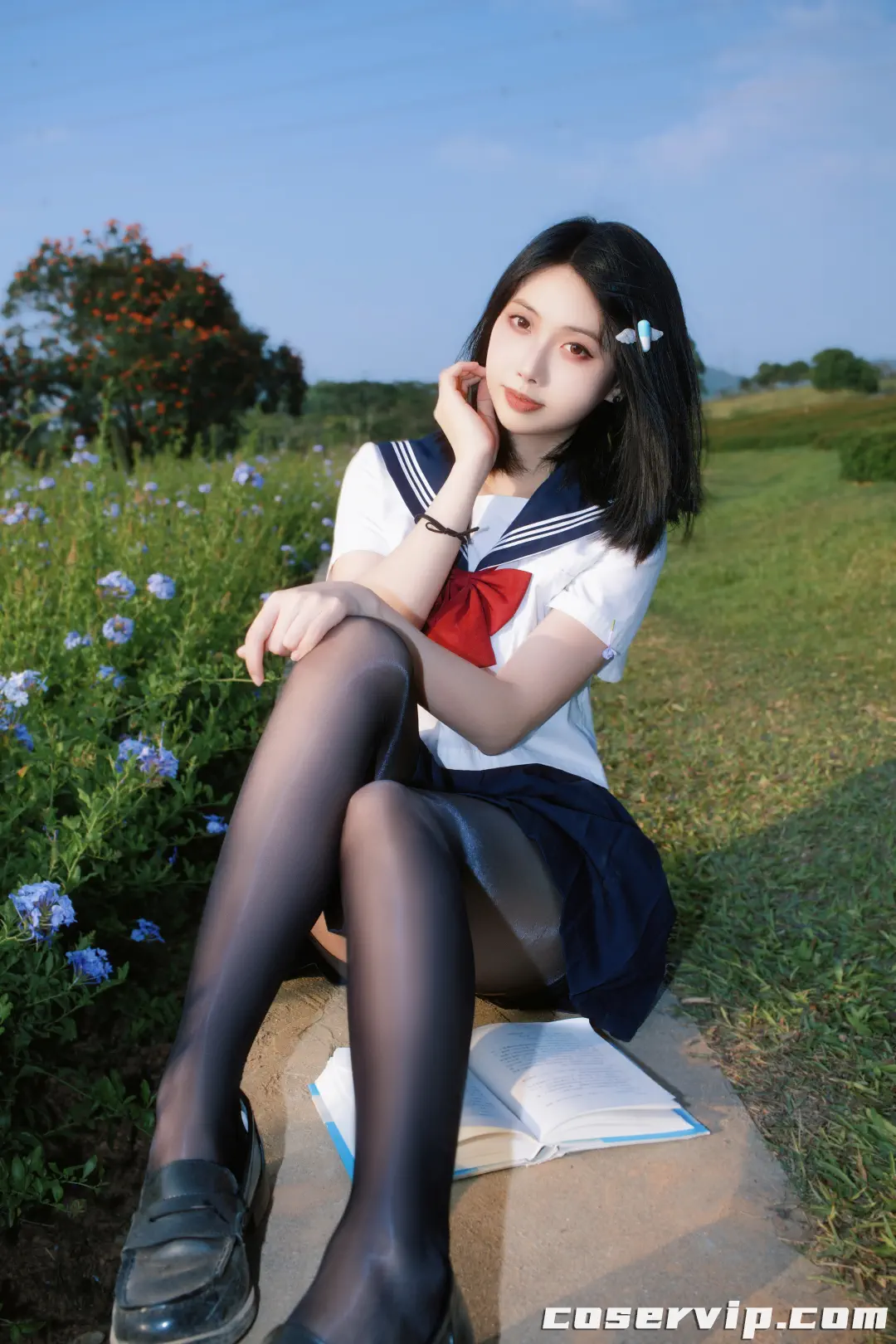 【七只红豆】NO.001 红豆蓝花jk [39P-495MB]插图3