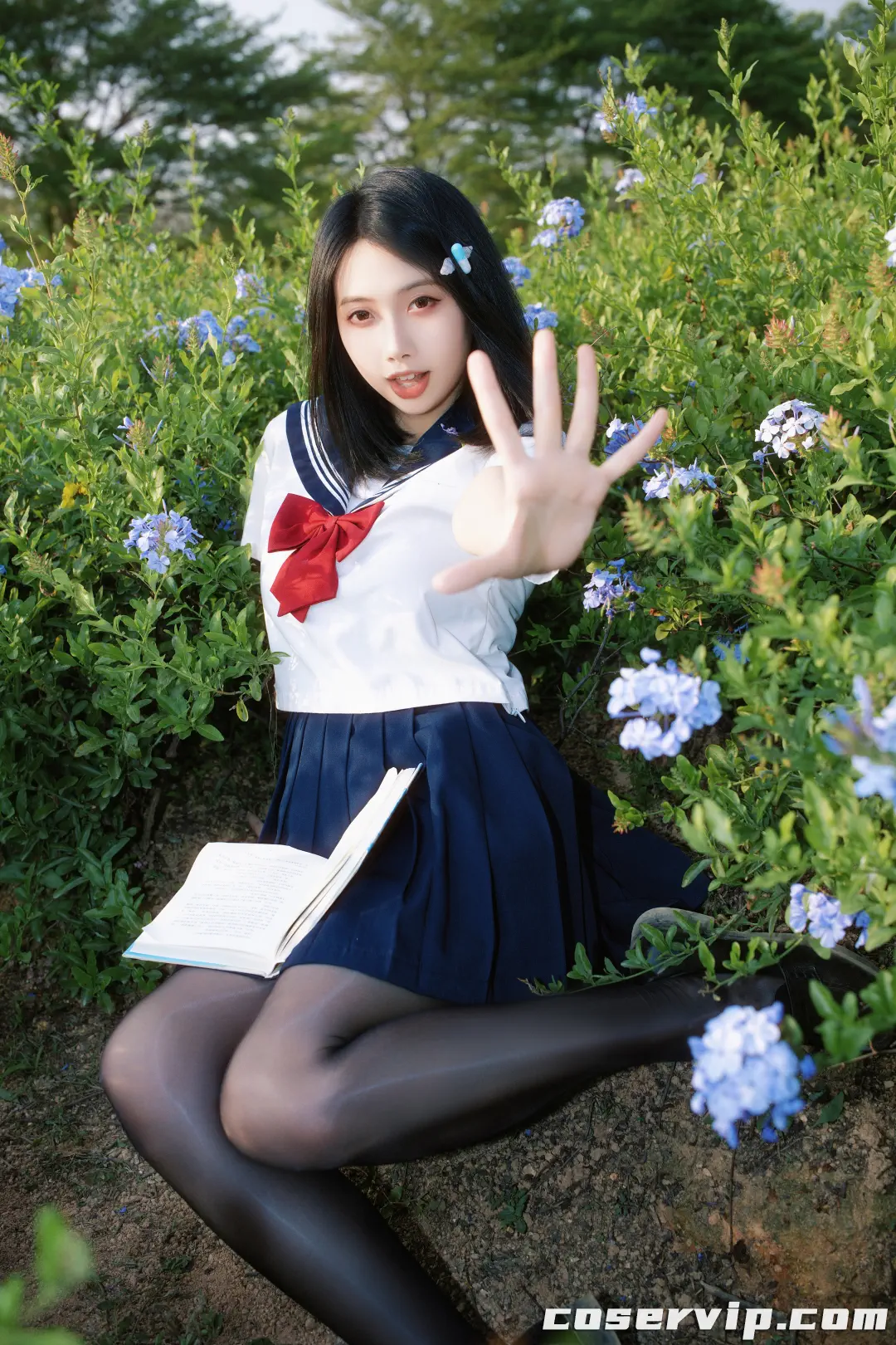 【七只红豆】NO.001 红豆蓝花jk [39P-495MB]插图2