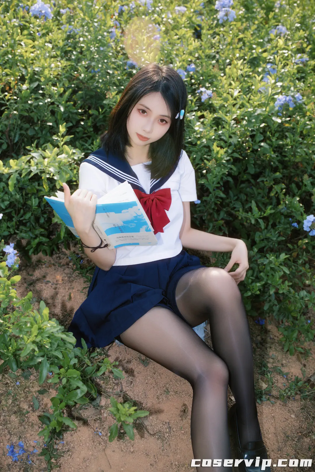 【七只红豆】NO.001 红豆蓝花jk [39P-495MB]插图1