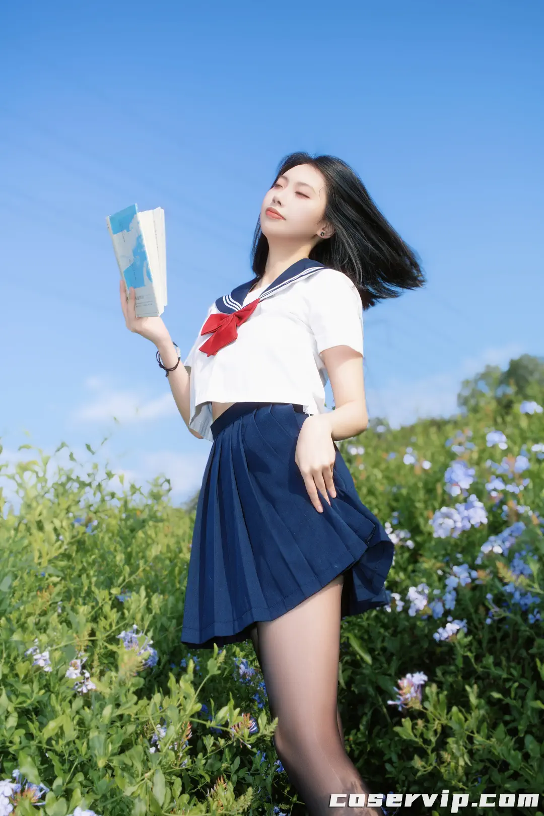 【七只红豆】NO.001 红豆蓝花jk [39P-495MB]插图
