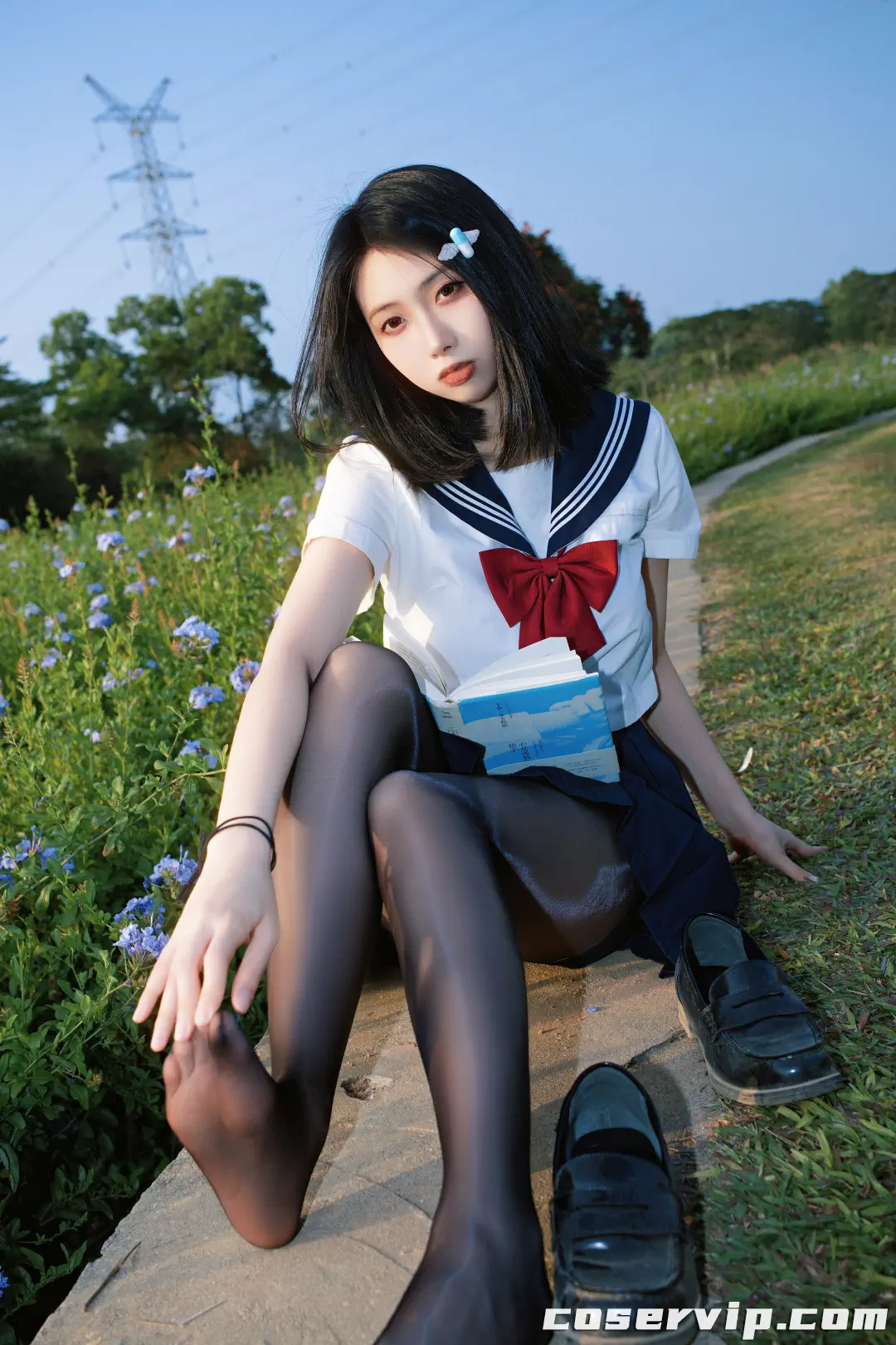 【七只红豆】NO.001 红豆蓝花jk [39P-495MB]插图6